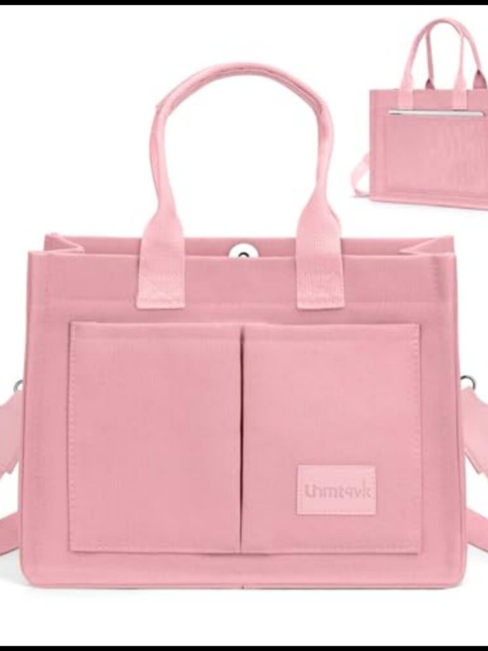 Canvas Tote Bag for Women, Large Work Handbag, Crossbody, 5 Pockets